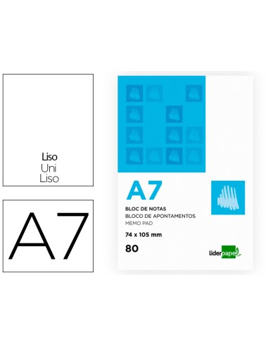 CI | Bloc notas liderpapel liso a7 80 hojas...