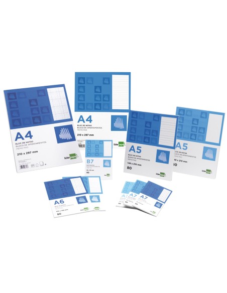 CI | Bloc notas liderpapel liso a7 80 hojas 60g/m2 perforado