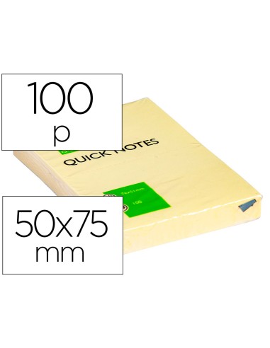 CI | Bloc de notas adhesivas quita y pon q-connect 50x75 mm con 100 hojas