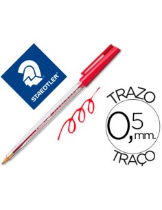 CI | Boligrafo staedtler stick rojo con capuchon