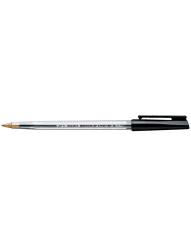 CI | Boligrafo staedtler stick negro con capuchon