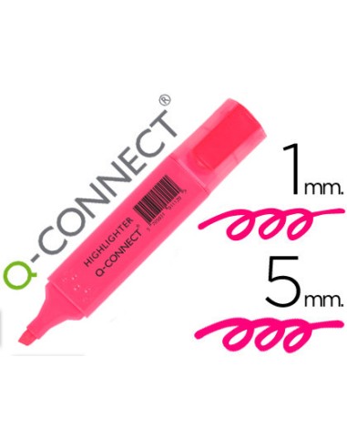 CI | Rotulador q-connect fluorescente rosa punta biselada