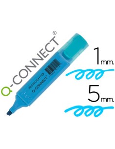 CI | Rotulador q-connect fluorescente azul punta biselada