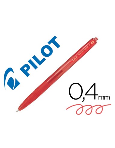 CI | Boligrafo pilot supergrip g rojo retractil sujecion de caucho tinta base de aceite