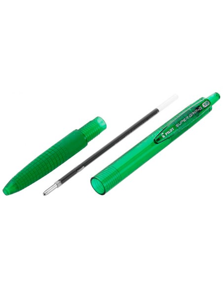 CI | Boligrafo pilot supergrip g verde retractil sujecion de caucho tinta base de aceite