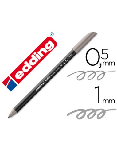 CI | Rotulador edding punta fibra 1200 gris n.12 -punta redonda 0.5 mm