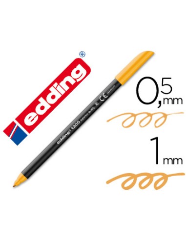 CI | Rotulador edding punta fibra 1200 naranja claro n.16 -punta redonda 0.5 mm