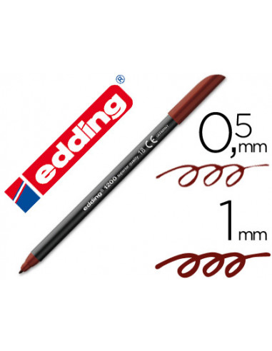 CI | Rotulador edding punta fibra 1200 marron oscuro n. 18 -punta redonda 0.5 mm