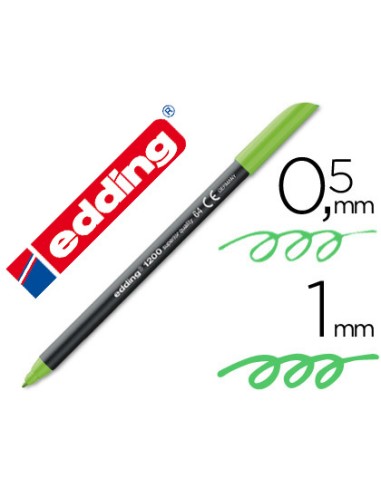 CI | Rotulador edding punta fibra 1200 verde neon n.64 punta de fibra 0,5 mm