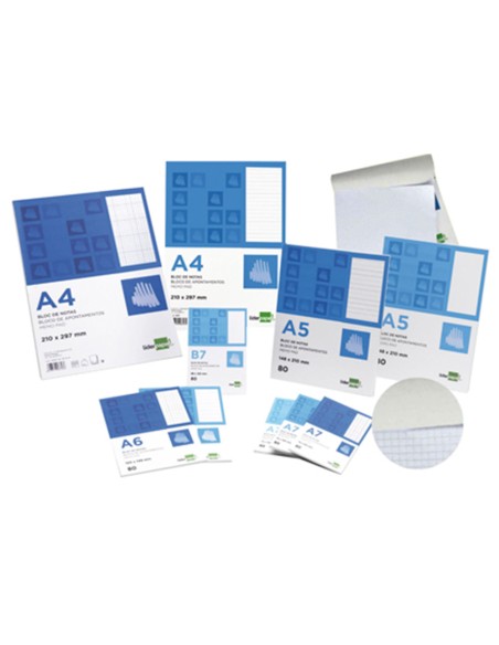 CI | Bloc notas liderpapel liso a6 80 hojas 60g/m2 perforado