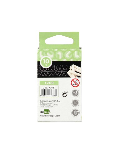 CI | Tiza blanca antipolvo liderpapel caja de 10 unidades