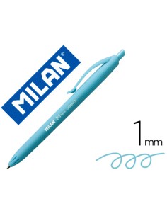 CI | Boligrafo milan p1 retractil 1 mm touch azul claro