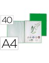 CI | Carpeta liderpapel escaparate con espiral 40 fundas polipropileno din a4 verde
