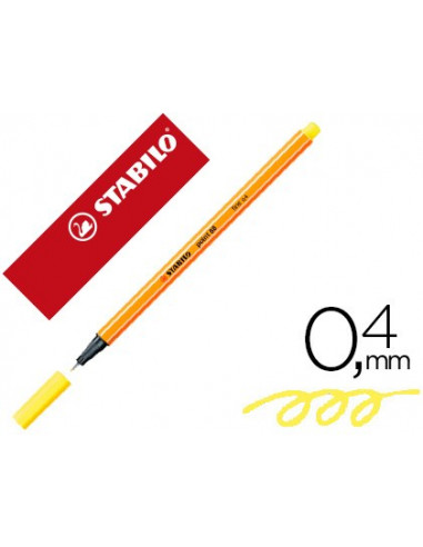 CI | Rotulador stabilo punta de fibra point 88 amarillo limon 0,4 mm