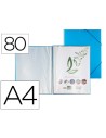 CI | Carpeta liderpapel escaparate con espiral 80 fundas polipropileno din a4 azul