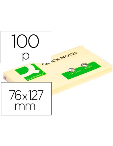 CI | Bloc de notas adhesivas quita y pon q-connect 75x125 mm con 100 hojas