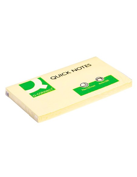 CI | Bloc de notas adhesivas quita y pon q-connect 75x125 mm con 100 hojas