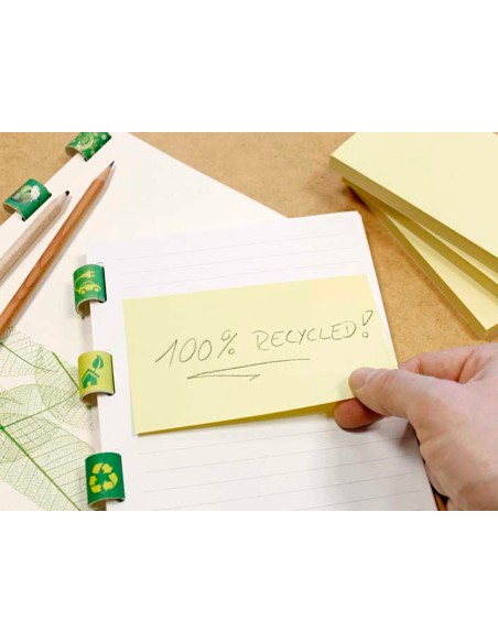 CI | Bloc de notas adhesivas quita y pon q-connect 75x125 mm con 100 hojas