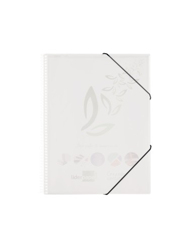CI | Carpeta liderpapel escaparate con espiral 80 fundas polipropileno din a4 transparente