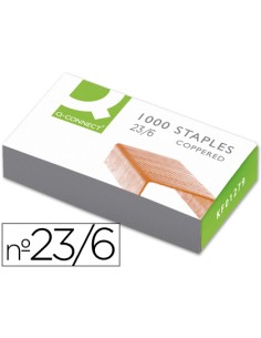 CI | Grapas q-connect nº 23/6 -cobreadas -caja de 1000
