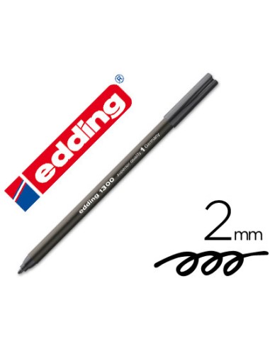 CI | Rotulador edding punta fibra 1300 negro -punta redonda 2 mm