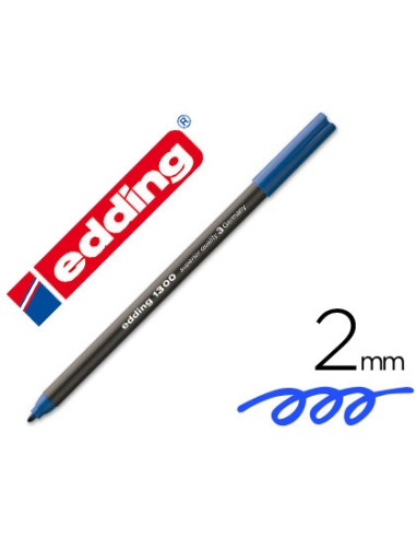 CI | Rotulador edding punta fibra 1300 azul -punta redonda 2 mm