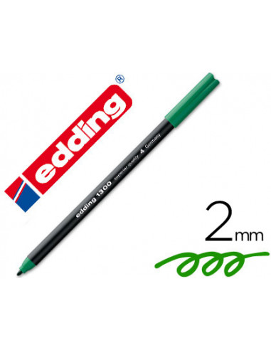 CI | Rotulador edding punta fibra 1300 verde -punta redonda 2 mm