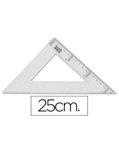 CI | Escuadra liderpapel 25 cm plastico cristal