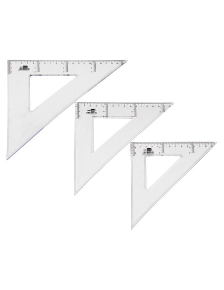 CI | Escuadra liderpapel 25 cm plastico cristal