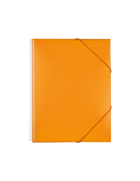 CI | Carpeta liderpapel escaparate con espiral 20 fundas polipropileno din a5 naranja