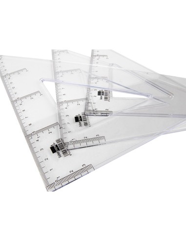CI | Escuadra liderpapel 25 cm plastico cristal