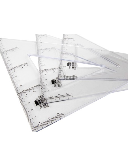 CI | Escuadra liderpapel 25 cm plastico cristal