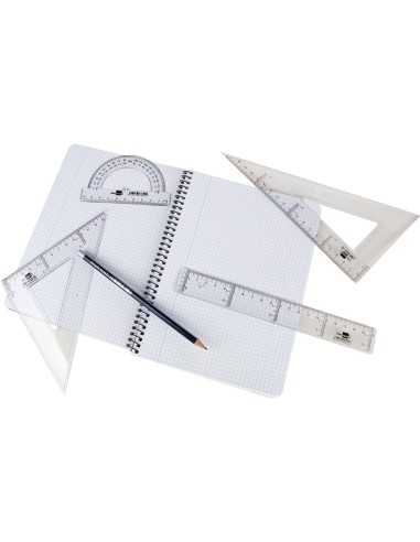 CI | Escuadra liderpapel 25 cm plastico cristal