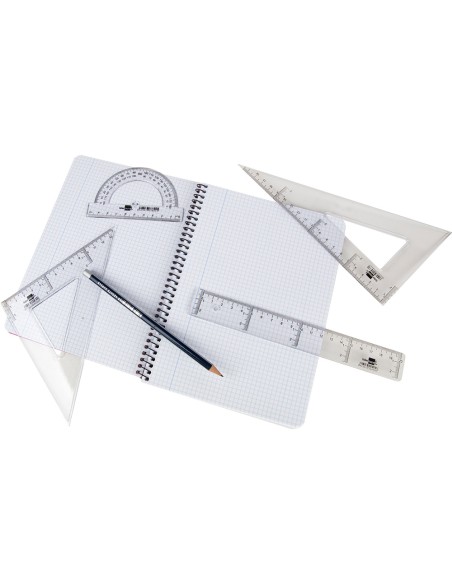 CI | Escuadra liderpapel 25 cm plastico cristal