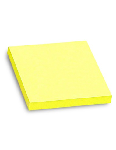 CI | Bloc de notas adhesivas quita y pon q-connect 76x76 mm amarillo neon 80 hojas