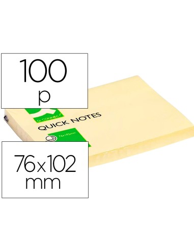 CI | Bloc de notas adhesivas quita y pon q-connect 75x100 mm con 100 hojas