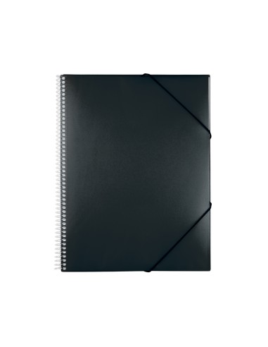 CI | Carpeta liderpapel escaparate con espiral 20 fundas polipropileno din a5 negro opaco
