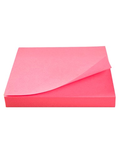 CI | Bloc de notas adhesivas quita y pon q-connect 76x76 mm rosa neon 80 hojas