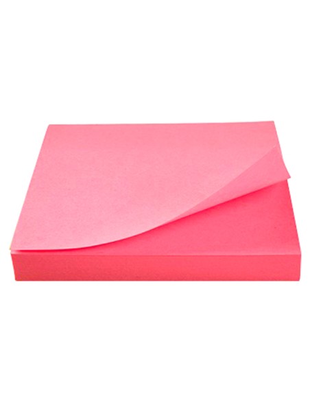 CI | Bloc de notas adhesivas quita y pon q-connect 76x76 mm rosa neon 80 hojas