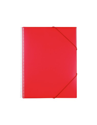 CI | Carpeta liderpapel escaparate con espiral 20 fundas polipropileno din a5 roja
