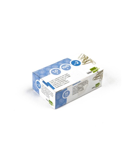 CI | Clips liderpapel n. 2 labiados 33 mm caja de 100 unidades