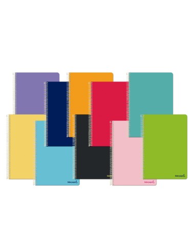 CI | Cuaderno espiral liderpapel cuarto smart tapa blanda 80h 60gr cuadro 6mm con margen colores surtidos