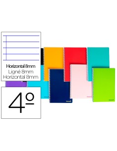 CI | Cuaderno espiral liderpapel cuarto smart tapa blanda...