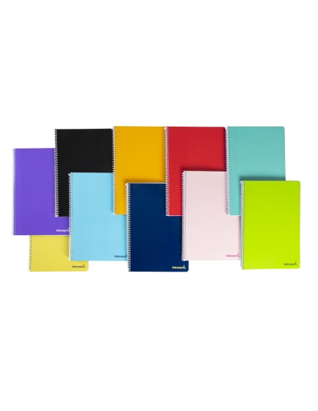 CI | Cuaderno espiral liderpapel cuarto smart tapa blanda 80h 60gr milimetrado 2mm colores surtidos