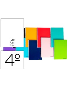 CI | Cuaderno espiral liderpapel cuarto smart tapa blanda...