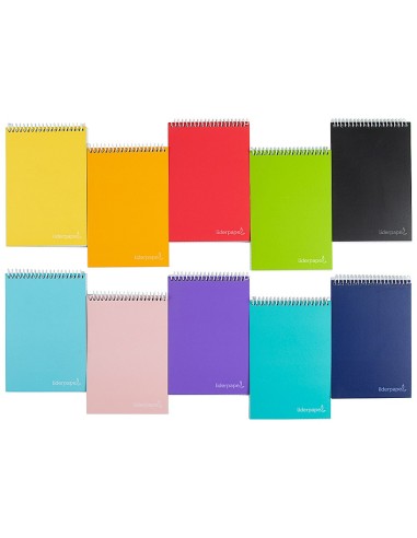 CI | Cuaderno espiral liderpapel bolsillo doceavo apaisado witty tapa dura 80h 75gr cuadro 4 mm colores surtidos
