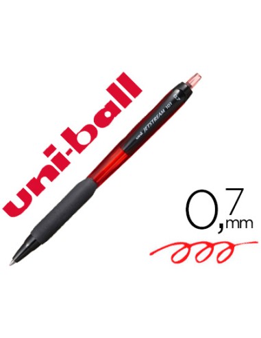 CI | Boligrafo uni-ball jetstream retractil sxn-101 0,7 mm rojo