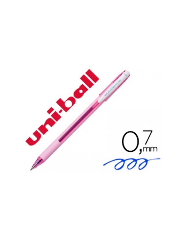 CI | Boligrafo uni-ball roller jetstream sx-101 0,7 mm rosa claro tinta gel azul