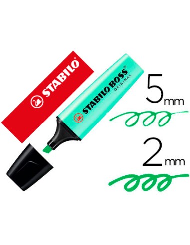 CI | Rotulador stabilo boss pastel fluorescente 70 pizca de menta