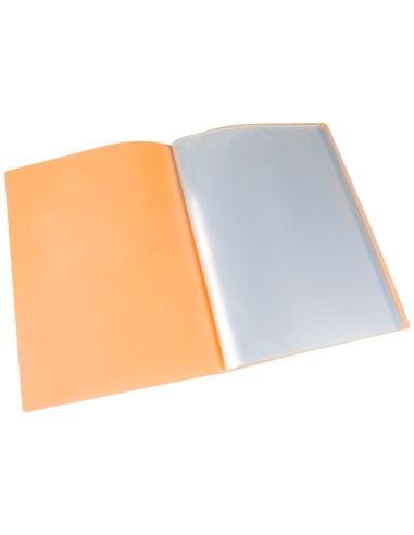 CI | Carpeta liderpapel escaparate 20 fundas polipropileno din a4 naranja fluor opaco